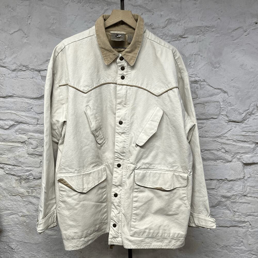 Don’t Mess With Texas Canvas Western Ranch Jacket Corduroy Collar Vintage 90s